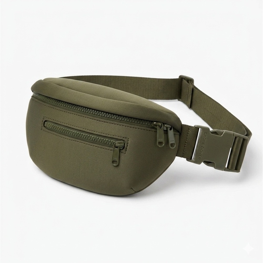 DAGNE DOVER Ace Neoprene Fanny Pack Dark Moss Green 1L‎ Water-Resistant Belt Bag